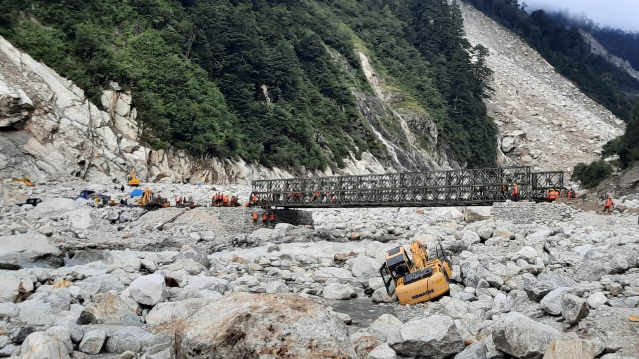 BRO constructs new bailey bridge at Zeema in North Sikkim