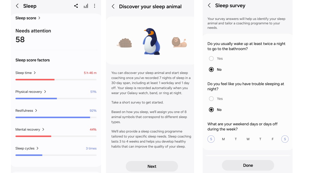 Samsung Health app can offer good insights on Sleep Pattern.