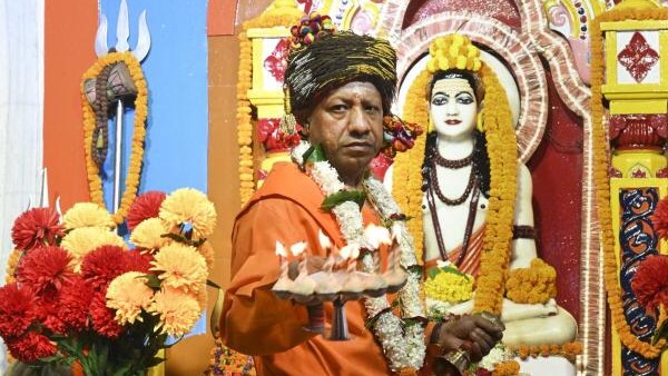 Yogi Adityanath performs puja at Gorakhnath Temple on Vijayadashami