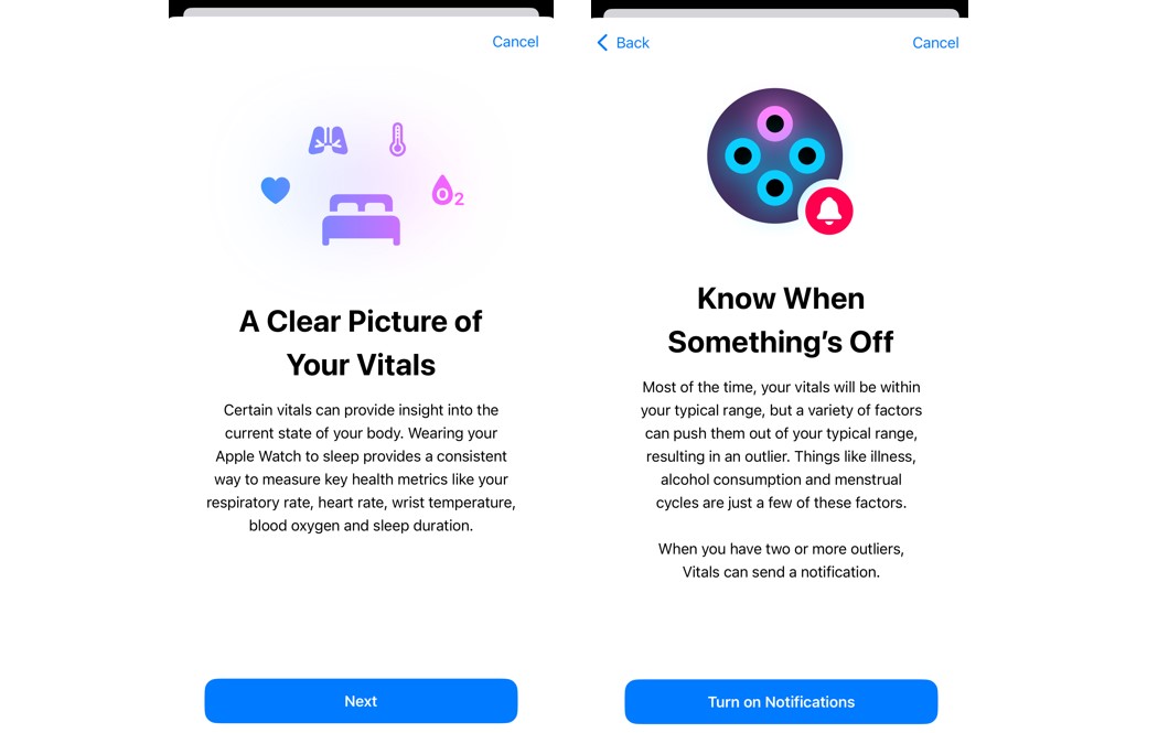 Apple Watch Series 10 supports Vitals feature.