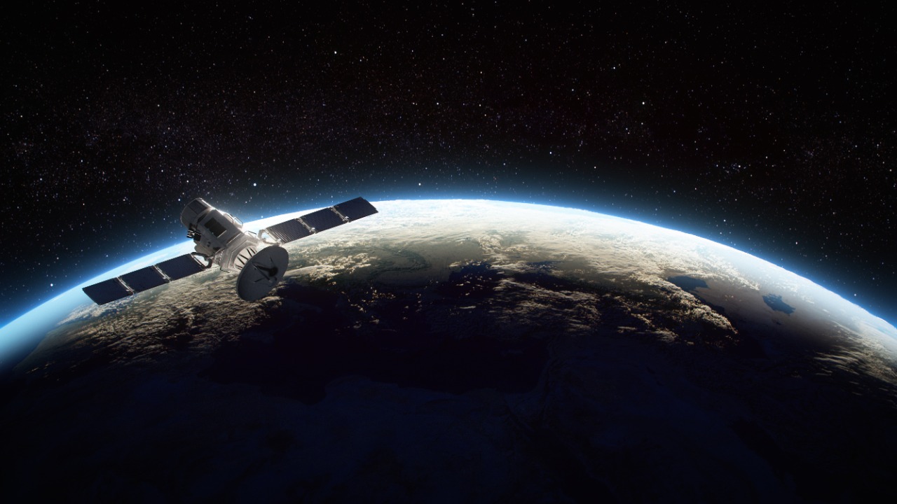 Representative image showing a satellite orbiting the Earth.