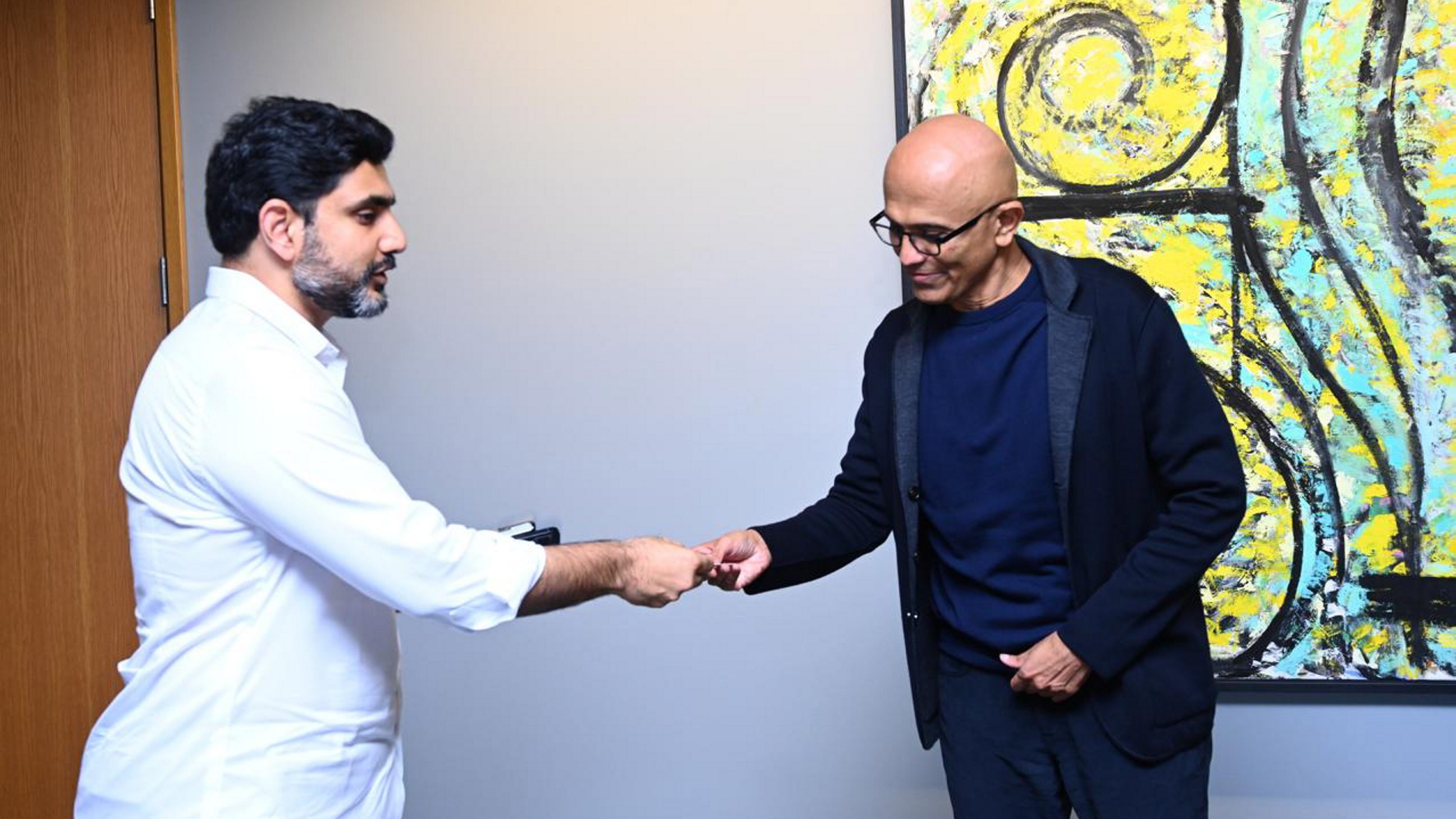 Andhra Pradesh minister Nara Lokesh meets Microsoft CEO & Adobe head, seeks help to make state IT capital