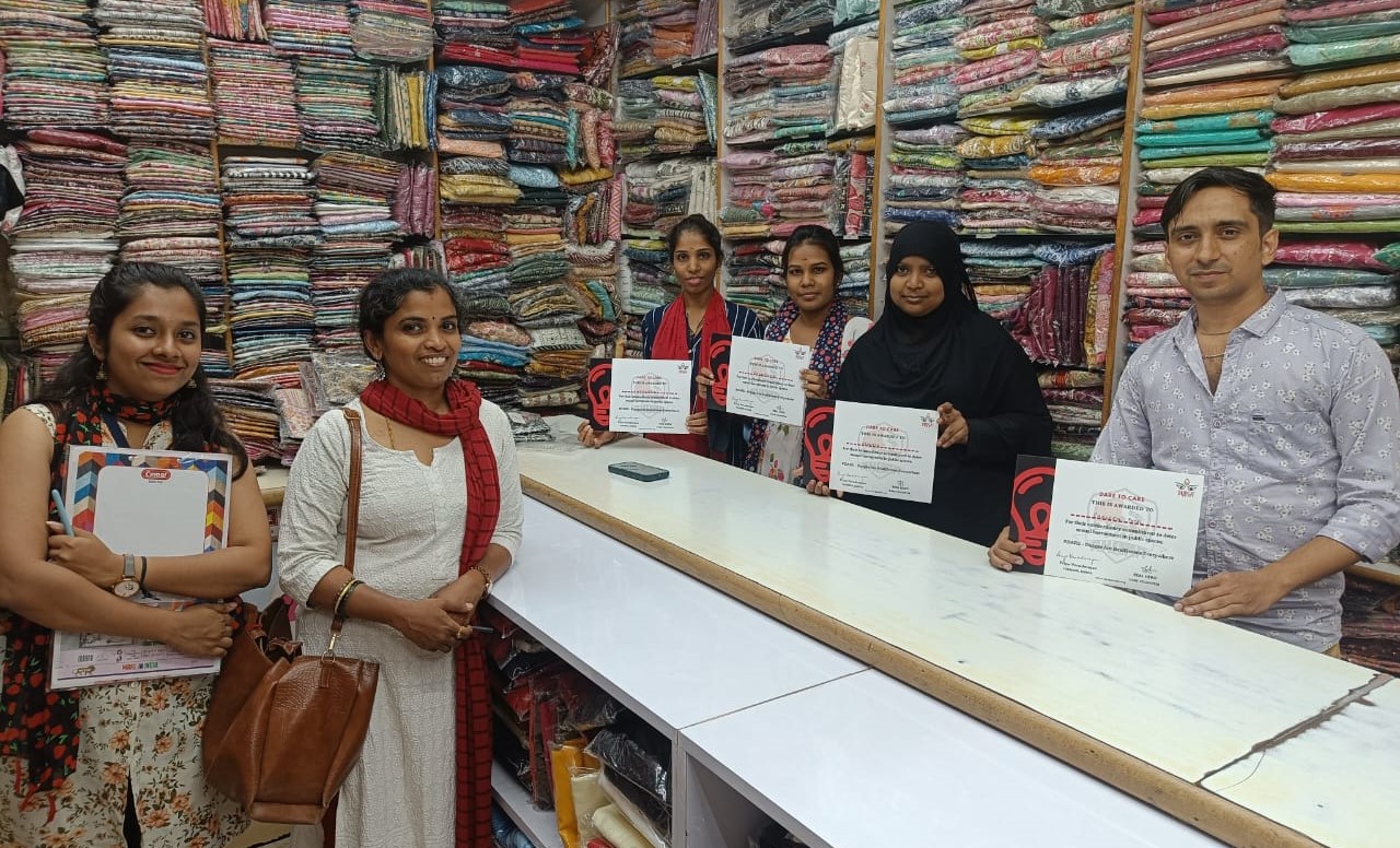 Durga's team along with staff of a shop after they consent to being active bystanders.