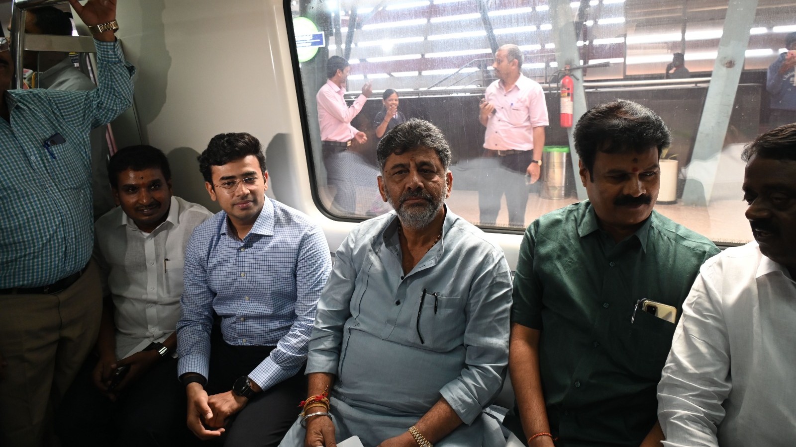 Day before public launch, DK Shivakumar takes metro ride to Madavara