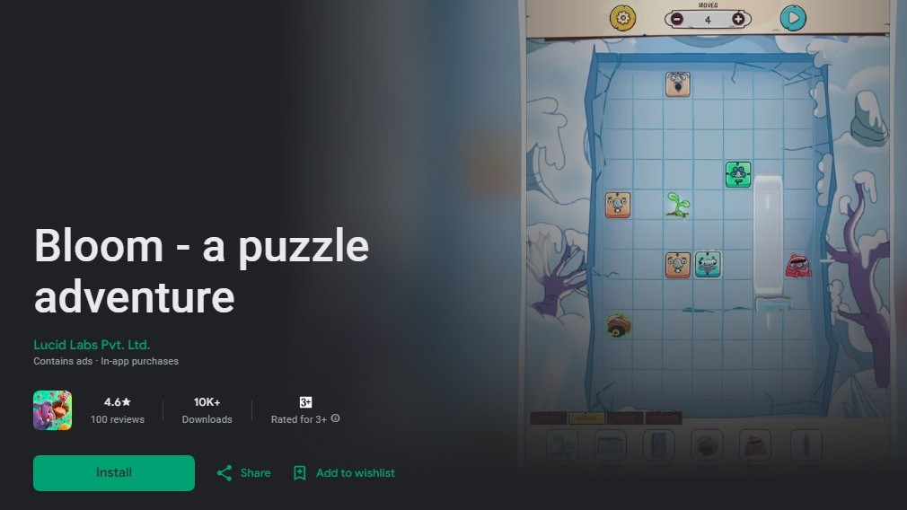 Bloom- a puzzle adventure on Google Play Store.