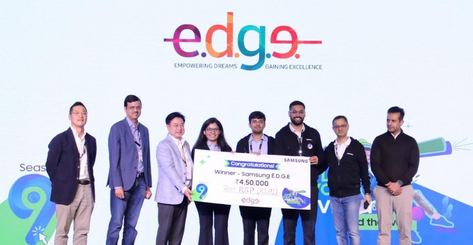Winners of Samsung E.D.G.E Season 9 contest winning team RSP from XLRI Jamshedpur.