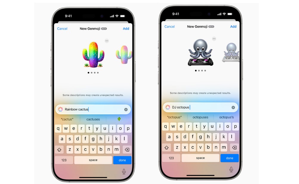 Genmoji feature.
