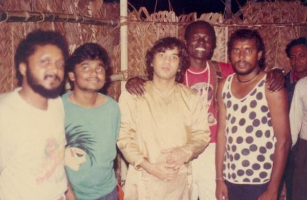 (From L to R) John Anthony, AR Rahman, Zakir Hussain, Jojo and Sivamani.