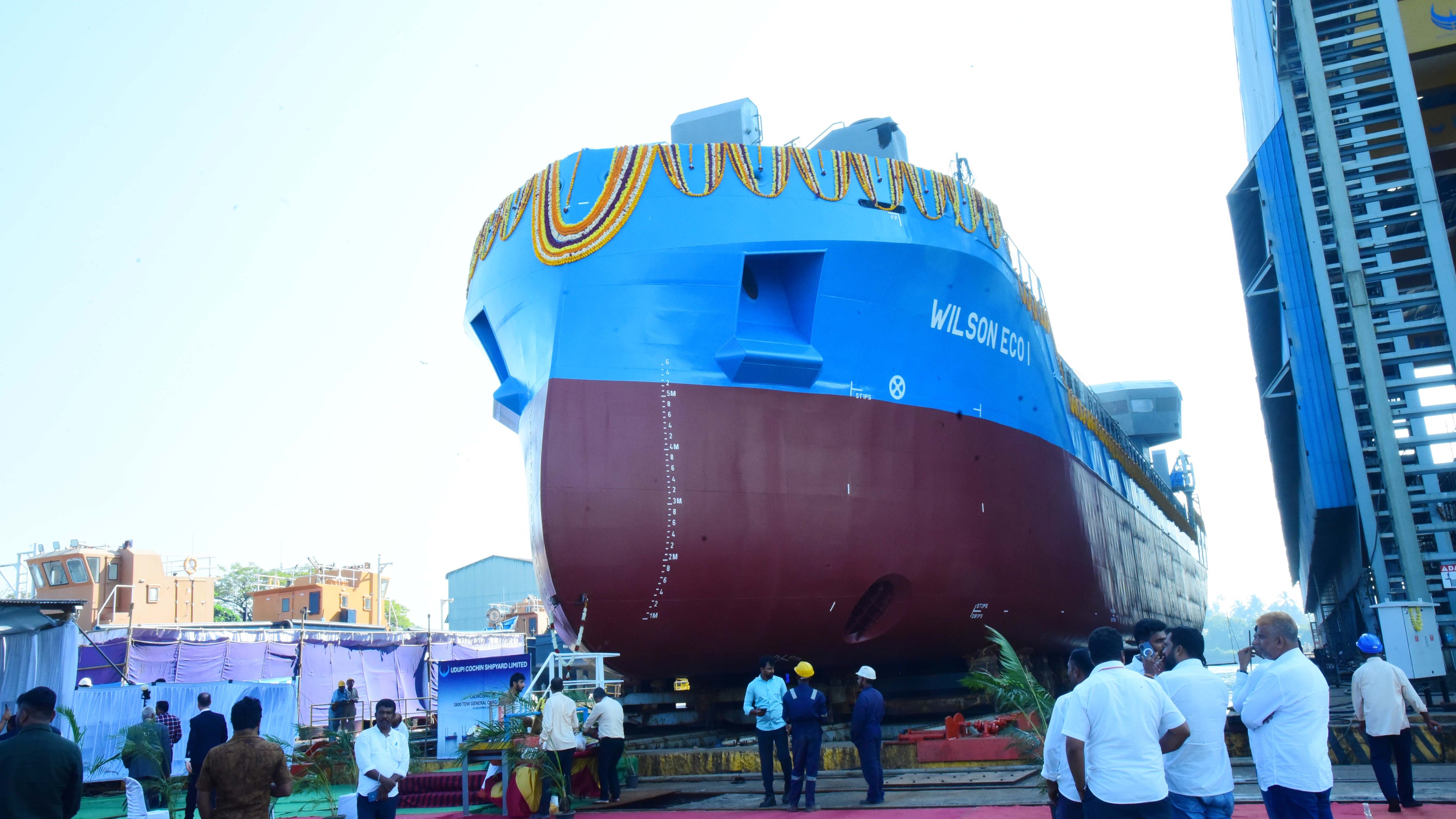 Udupi Cochin Shipyard launches first vessel built for Norwegian firm