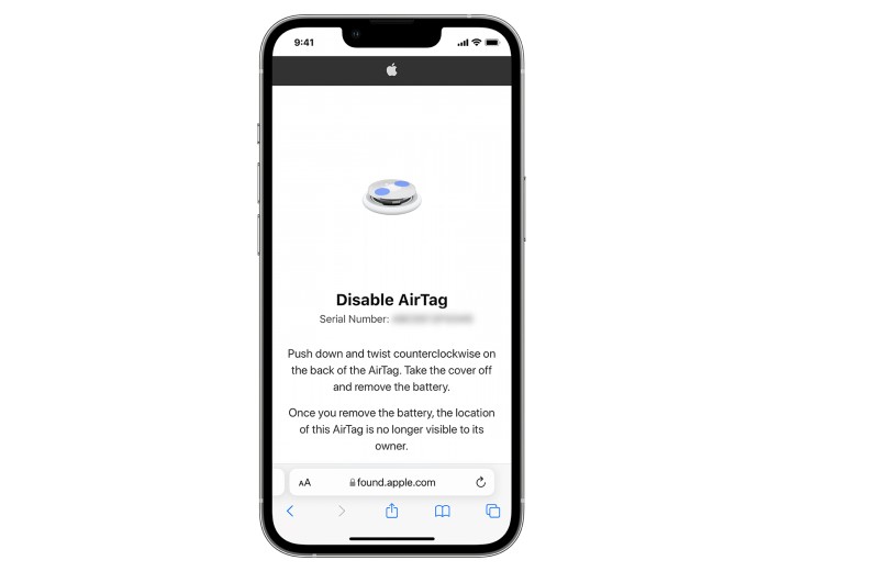 iPhone users can disable the Bluetooth tracker.