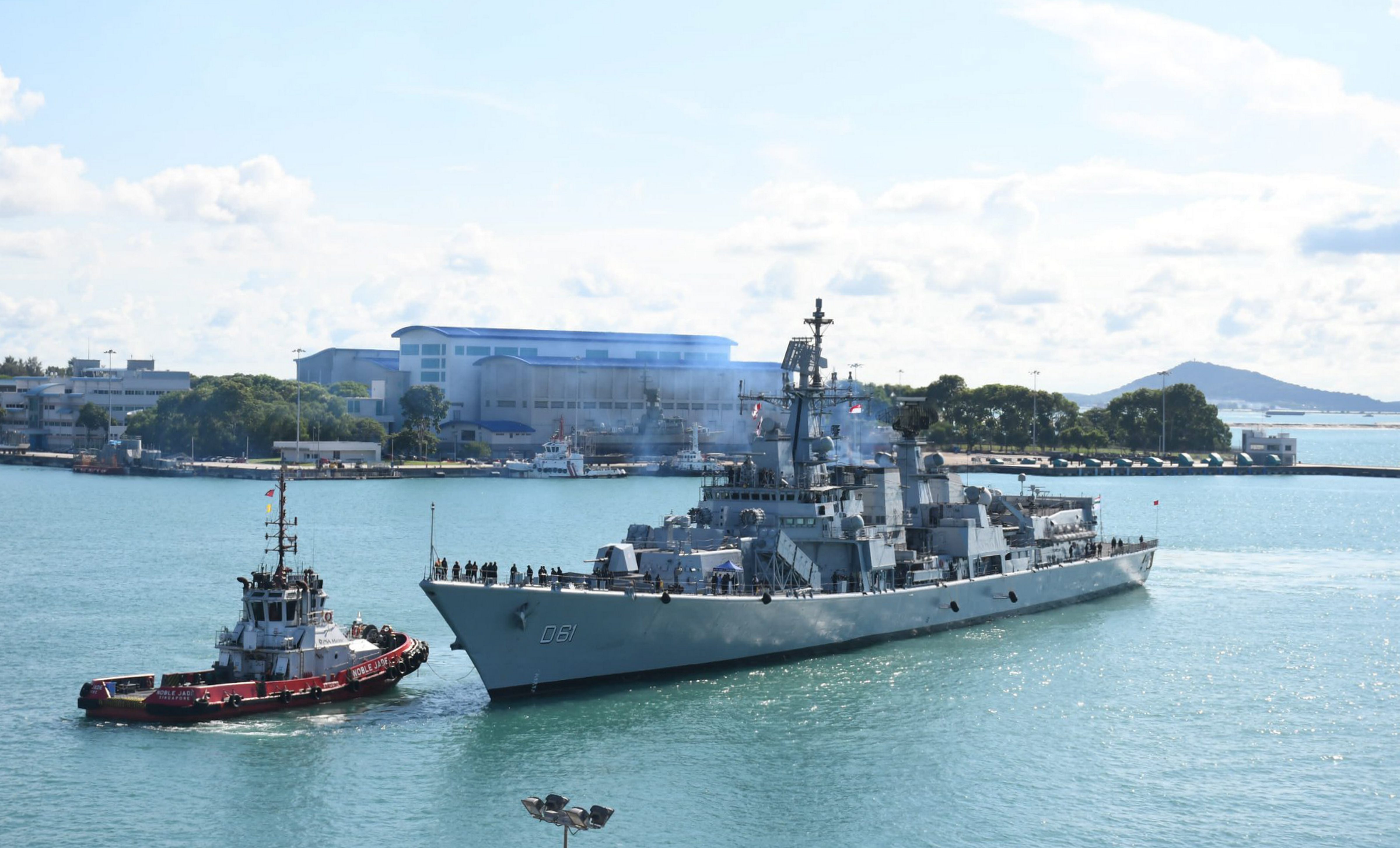  Indian Naval ships INS Delhi INS Shakti and INS Kiltan arrived in Singapore. 