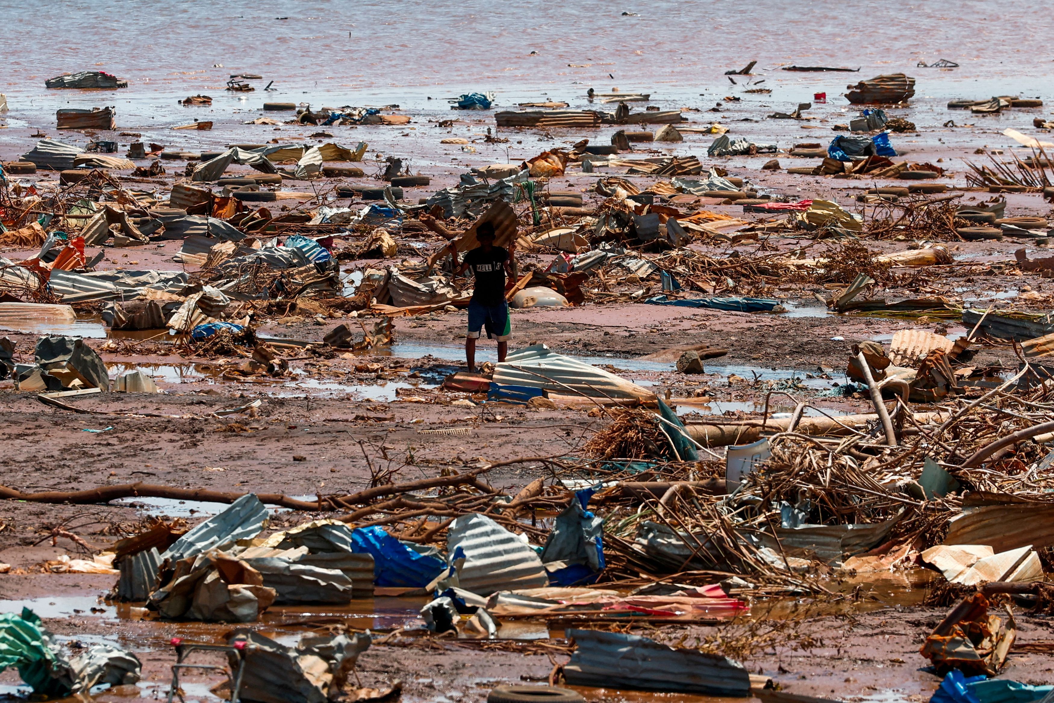 Aftermath of Cyclone Chido, in Passamainty, Mayotte, France.