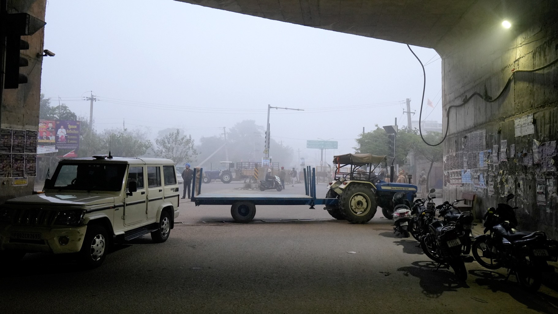 A road blocked by farmers during the statewide 'bandh' called as part of their ongoing protest in Amritsar.