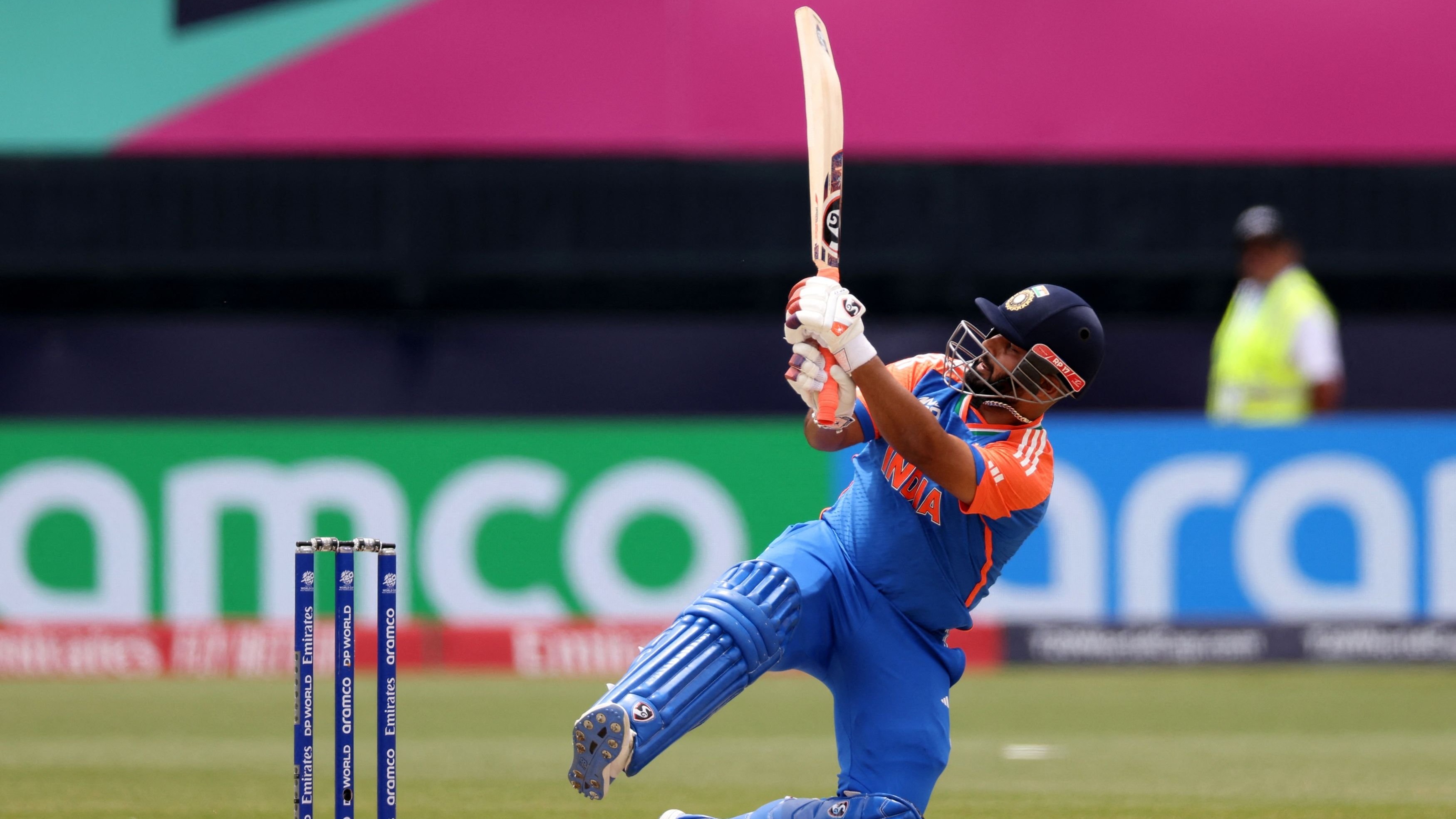 Rishabh Pant in action.