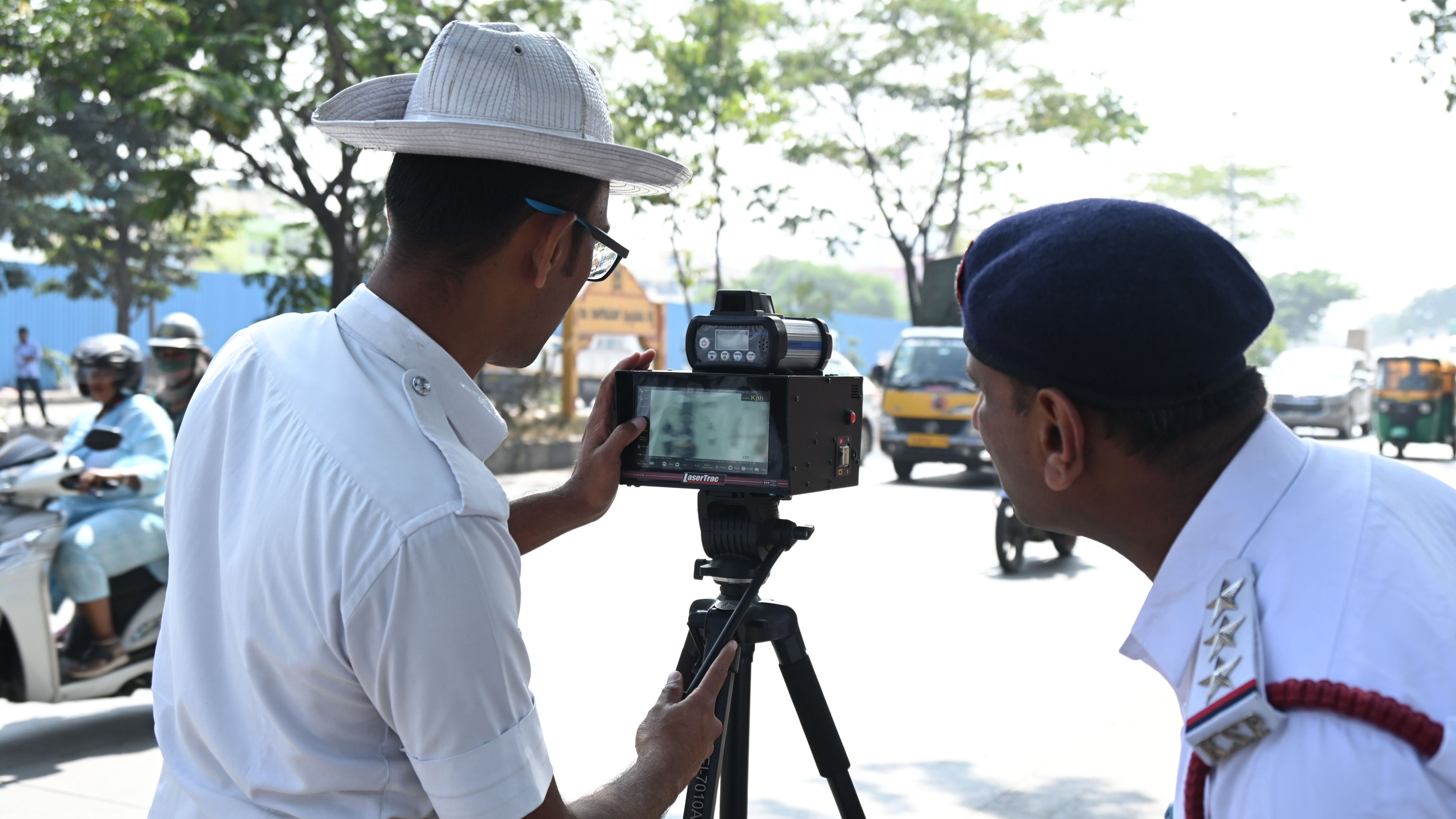 Bengaluru traffic police crack down on speeding vehicles at Sumanahalli Junction