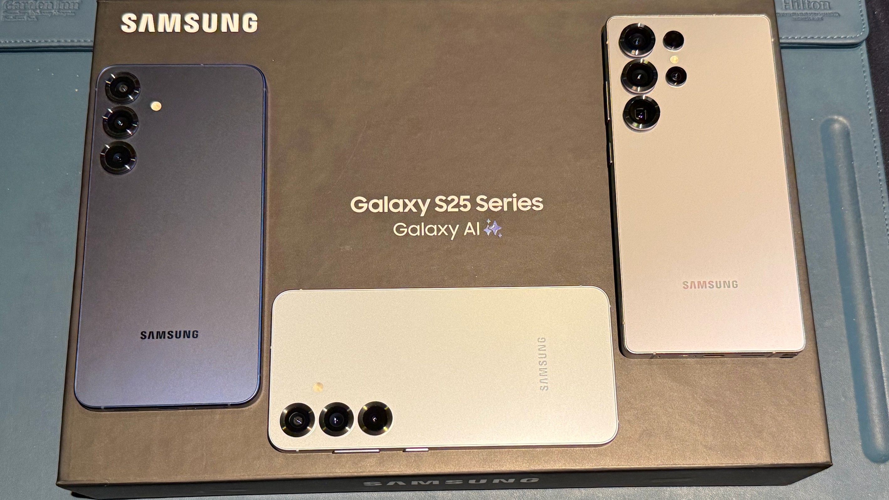 [Left to right] Samsung Galaxy S25 series- Galaxy S25 Plus, Galaxy S25 and Galaxy S25 Ultra.