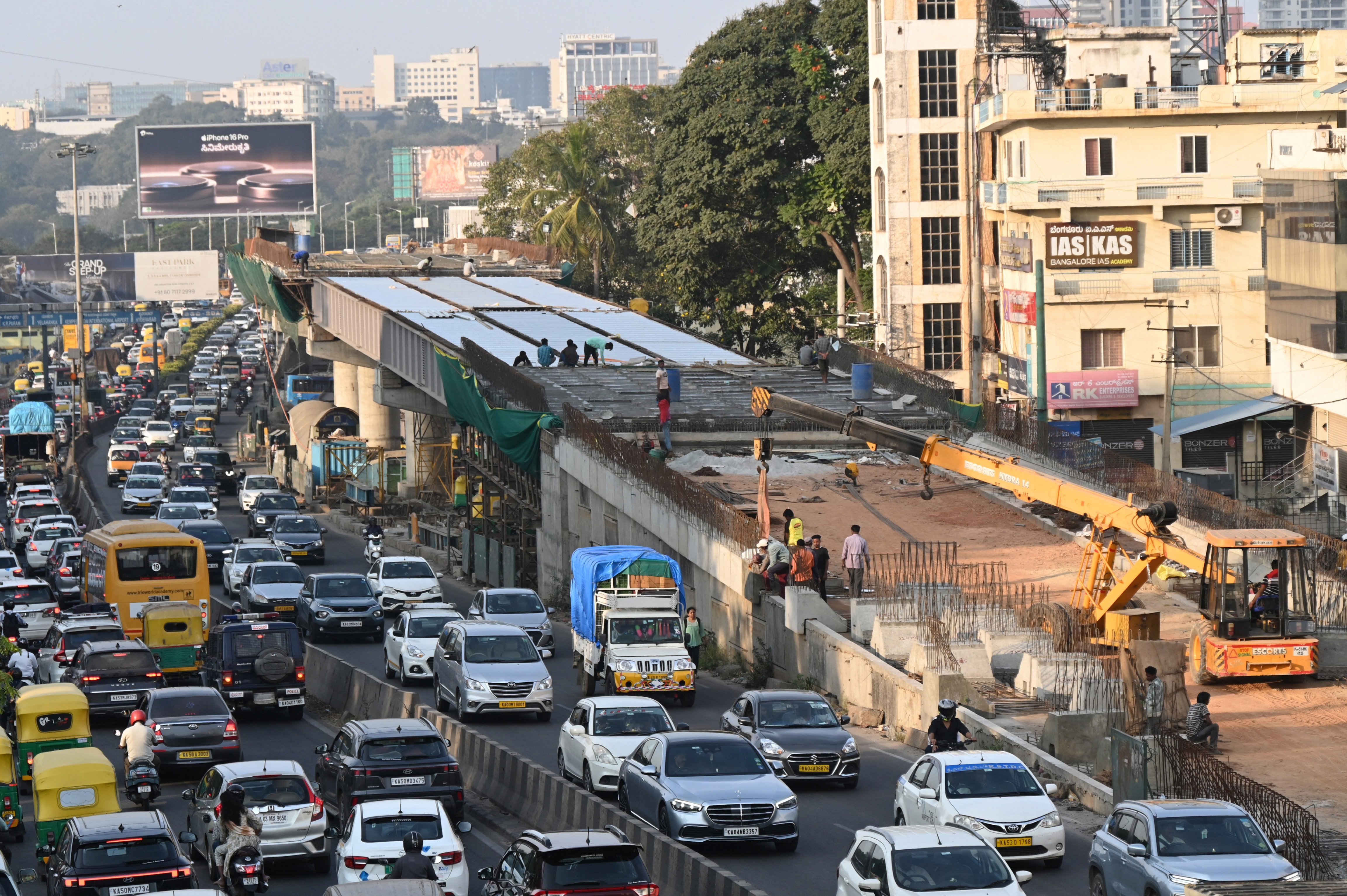 The under-construction loop which will connect the K R Puram side to Baptist Hospital. 
