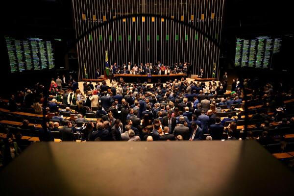 General view of Chamber of Deputies during the session to elect the new president of the Chamber in Brasilia.