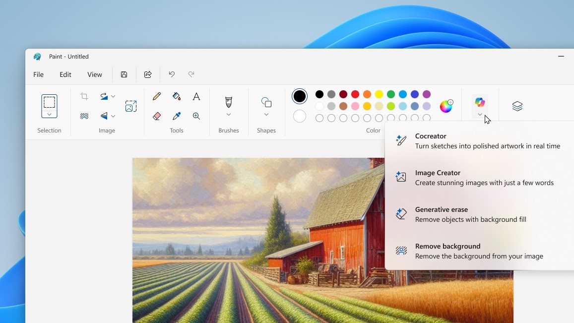 Microsoft Paint app will soon get Copilot button.