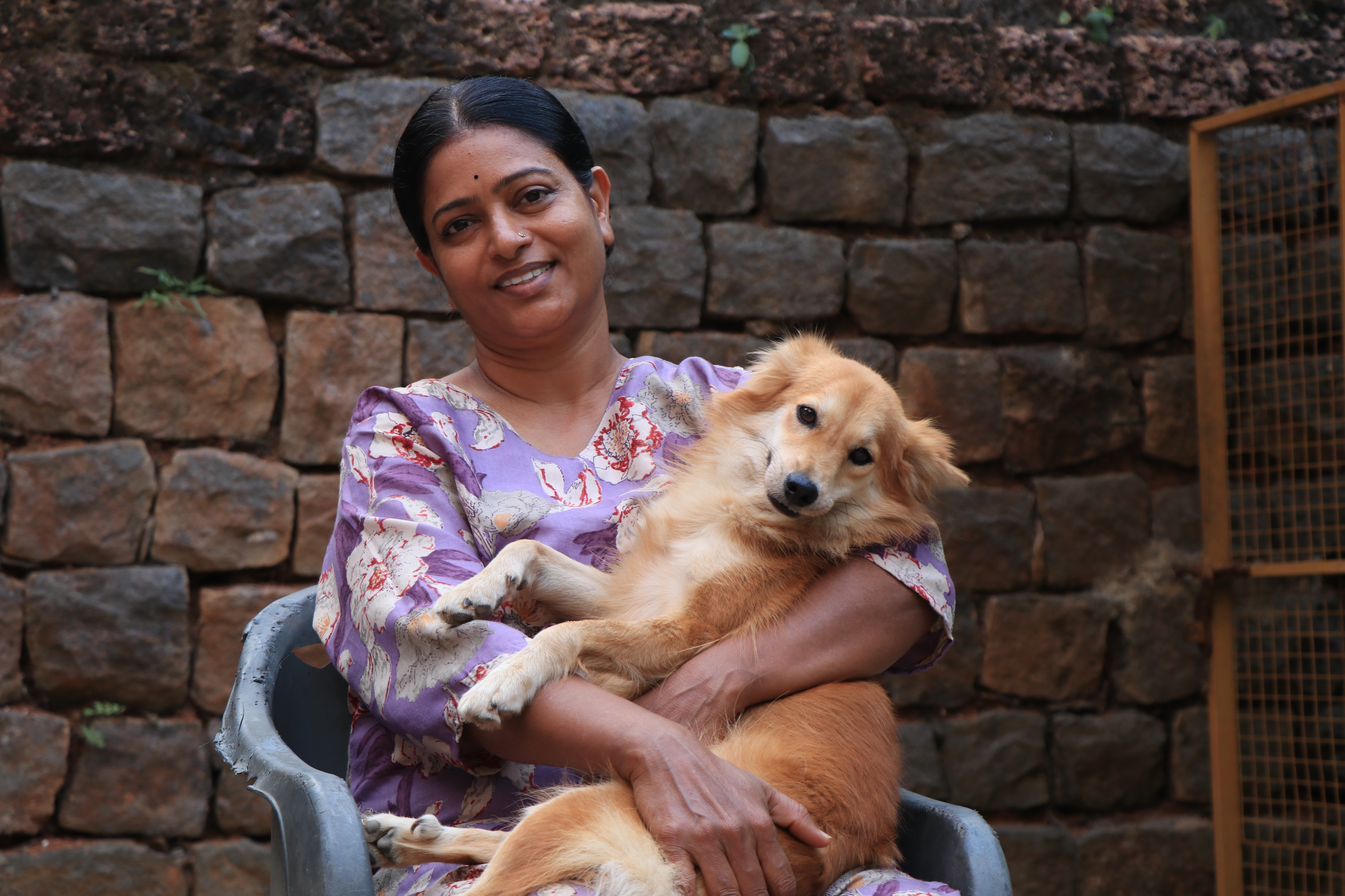 Usha and a rescued dog. For spectrum use only 