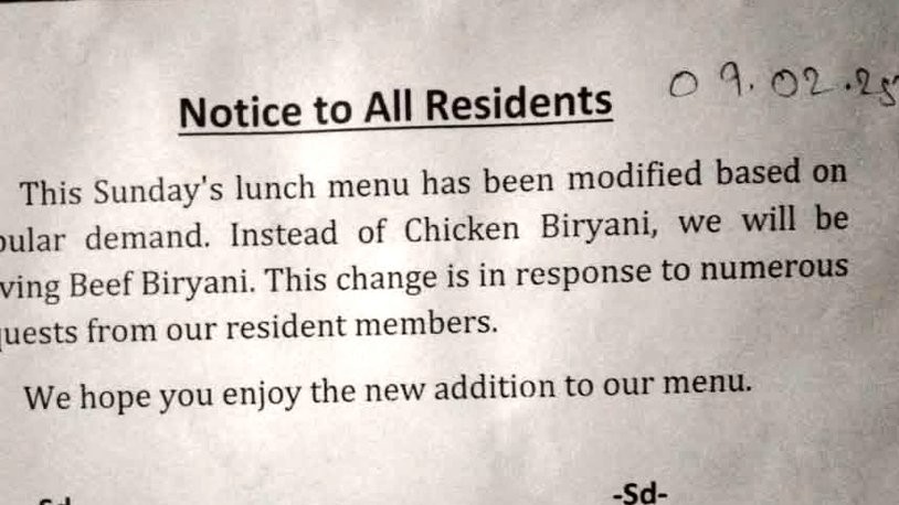 Row over 'beef biryani' on AMU menu, Varsity says 'typing error'