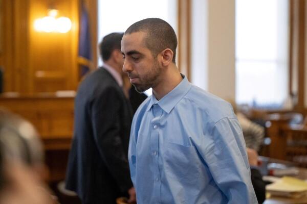 Defendant Hadi Matar arrives for his trial on charges of second-degree attempted murder and second-degree assault dating to an attack on Satanic Verses author Salman Rushdie, at Chautauqua County Court in Mayville, New York