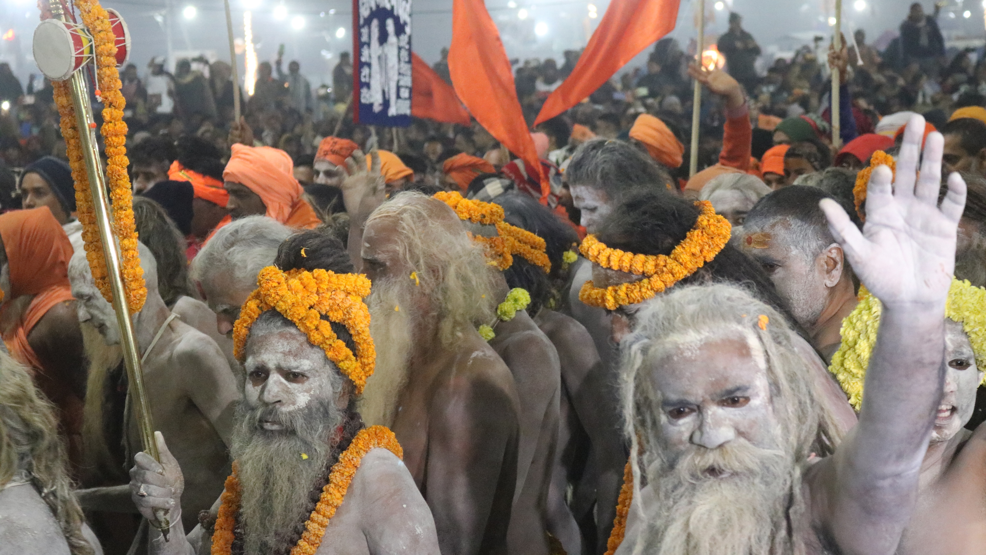 Naga sadhus on the auspicious day of Makar Sankranti.