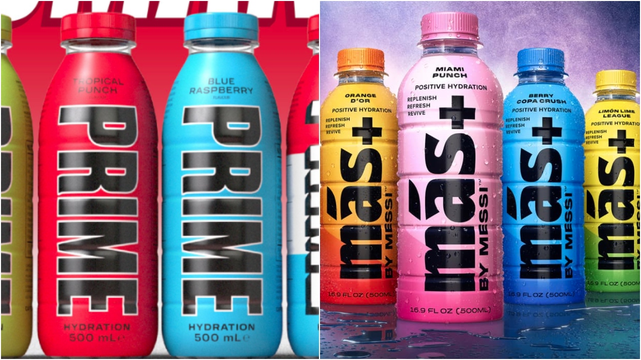 Prime (L) and Mas (R) bottles. 