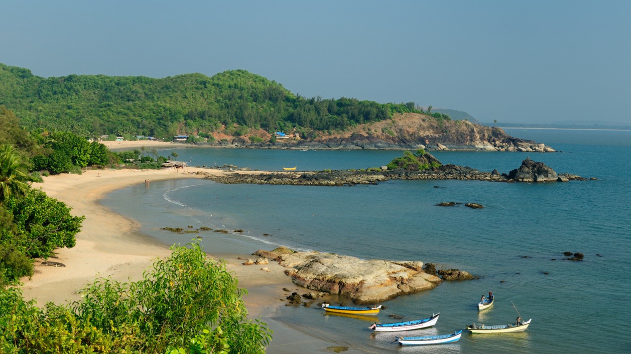 A coast in Karnataka's temple town of Gokarna. 