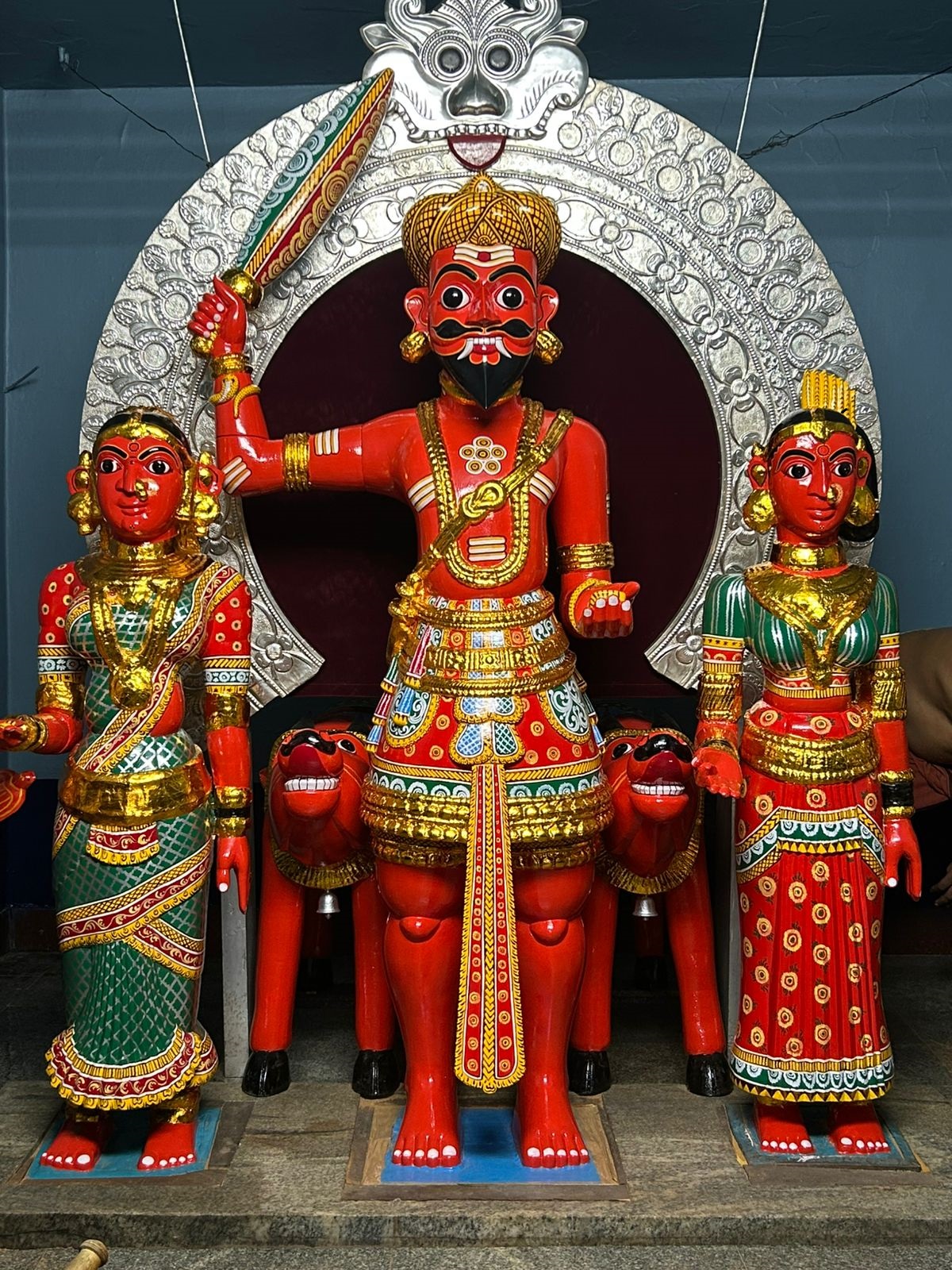Vibrant statues made by the team. 