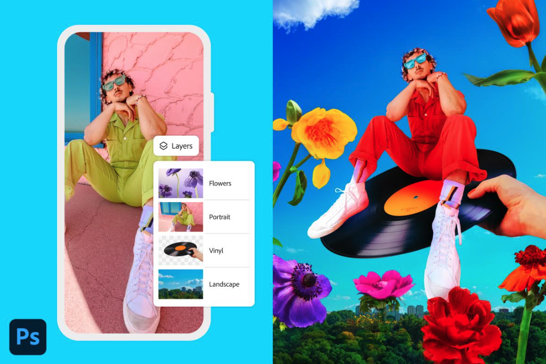 Adobe Photoshop app for iPhone.