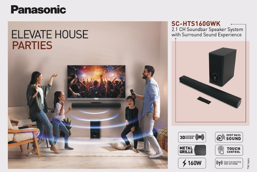 Panasonic SC-HTS600GWK, SC-HTS400GWK and SC-HTS160GWK speakers.