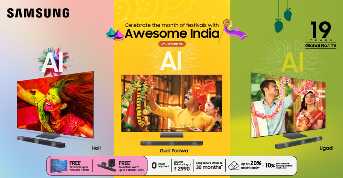 Samsung Announces Exciting Offers and Deals on its AI-Powered TVs, Celebrating the Month of Festivals with Awesome India.