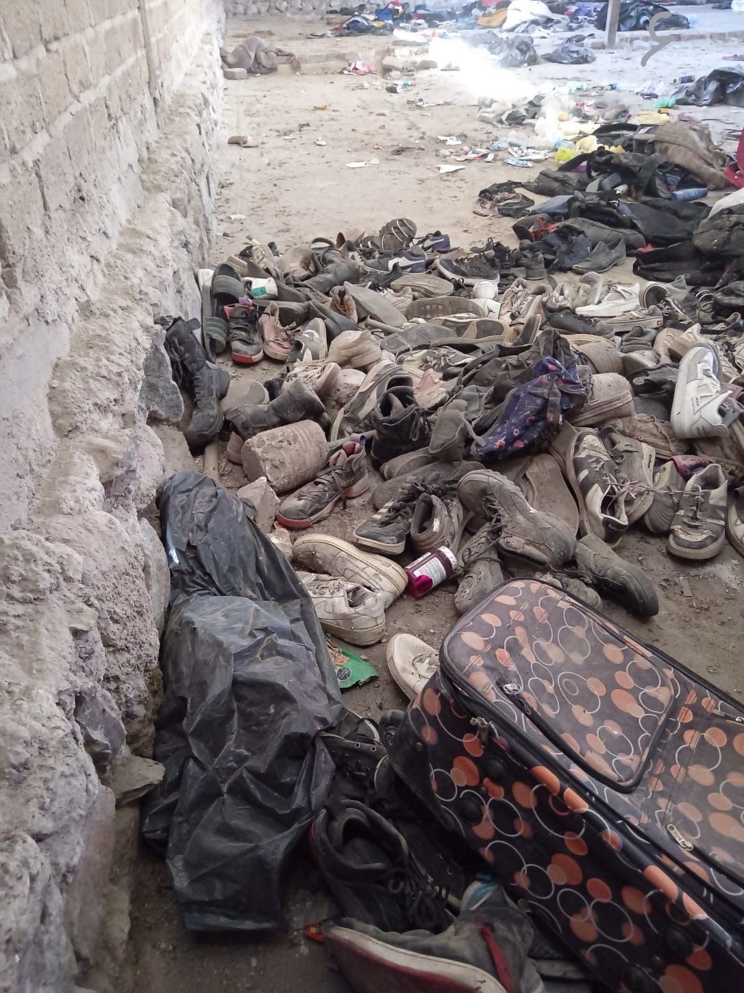 Shoes and belongings found at the camp