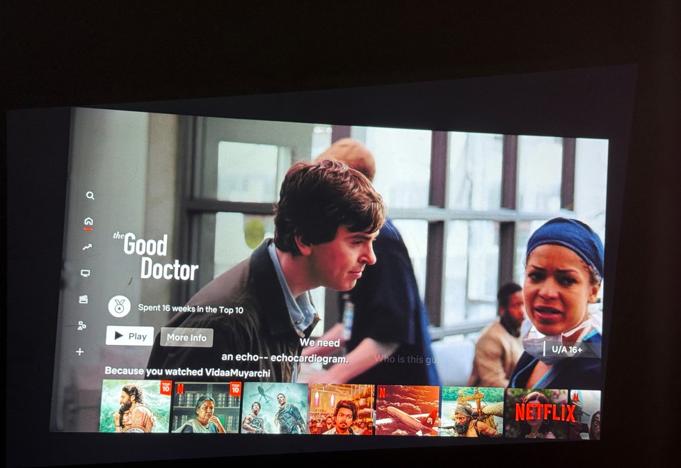 The Good Doctor series on Netflix projected by  Epson EH-TW6250.