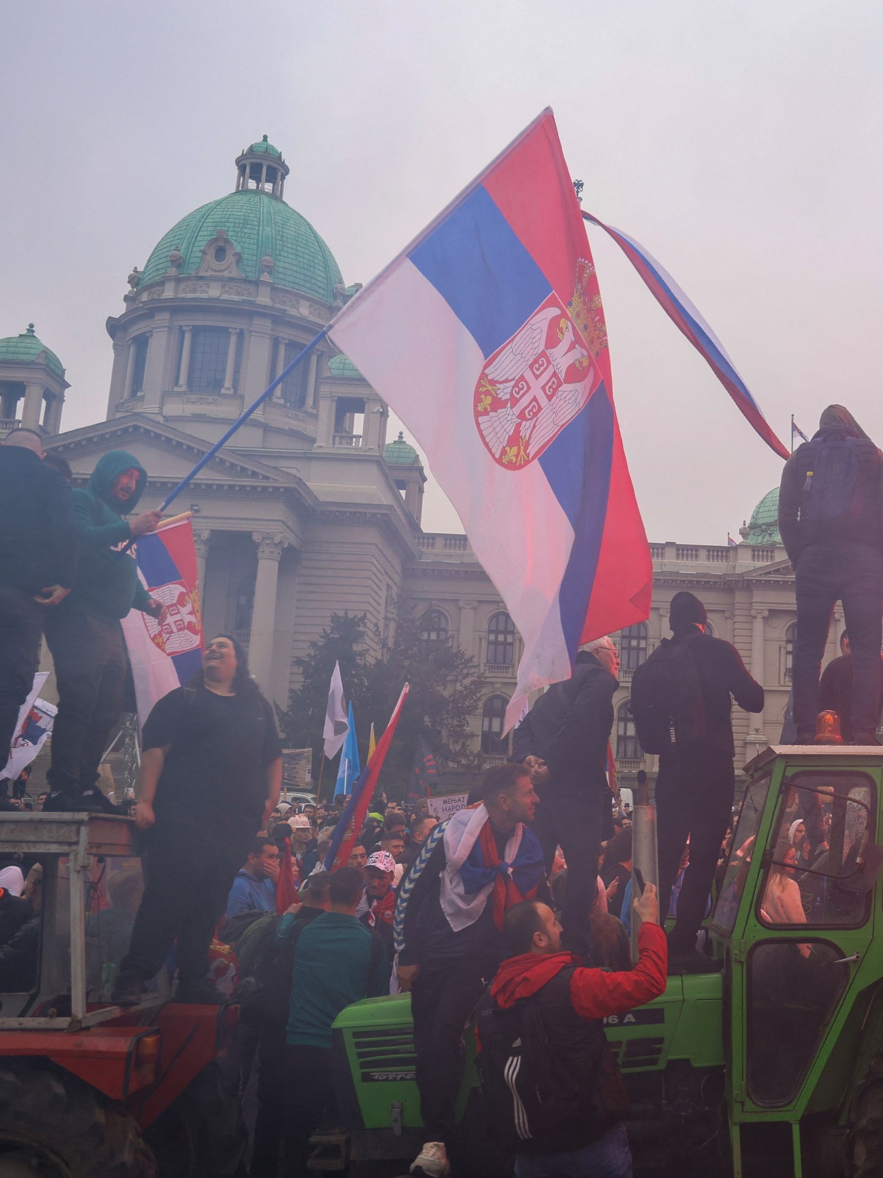 The protest erupted after 15 people were killed when a railway station roof collapsed in the city of Novi Sad in November, igniting long-simmering anger over alleged corruption and lax oversight in construction projects.