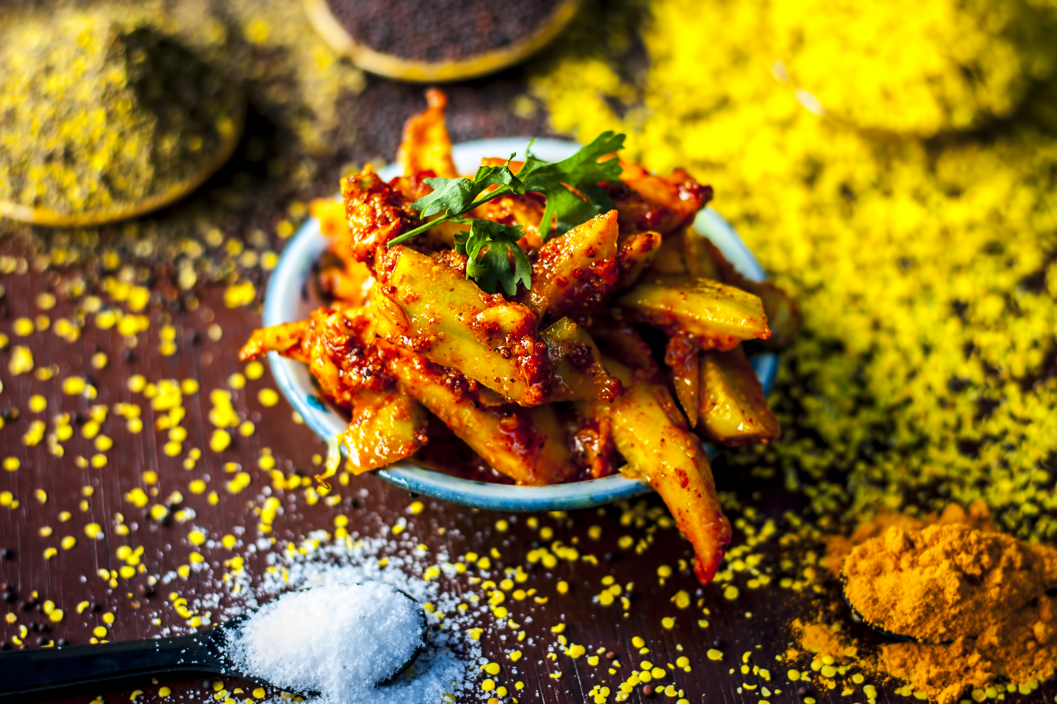 Raw turmeric pickle