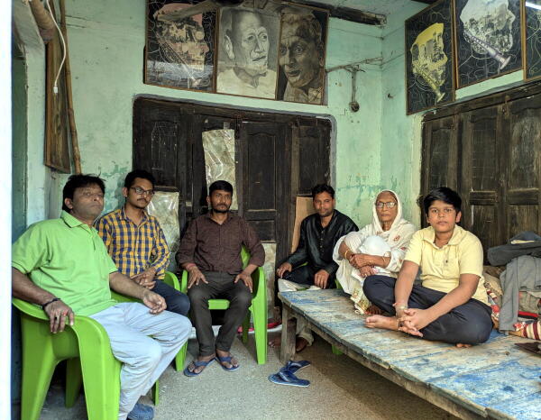 Shehnai player Ustad Bismillah Khan's grandsons, his daughter and other family members, in Varanasi, Saturday, March 15, 2025. Ustad Bismillah Khan's birth anniversary is celebrated on March 21.