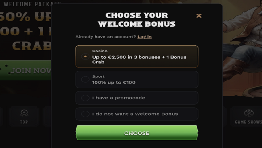 Wildsino bonus selection