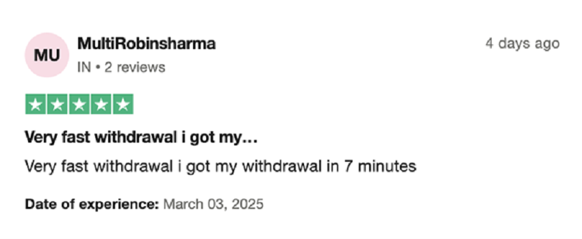 Parimatch review on Trustpilot