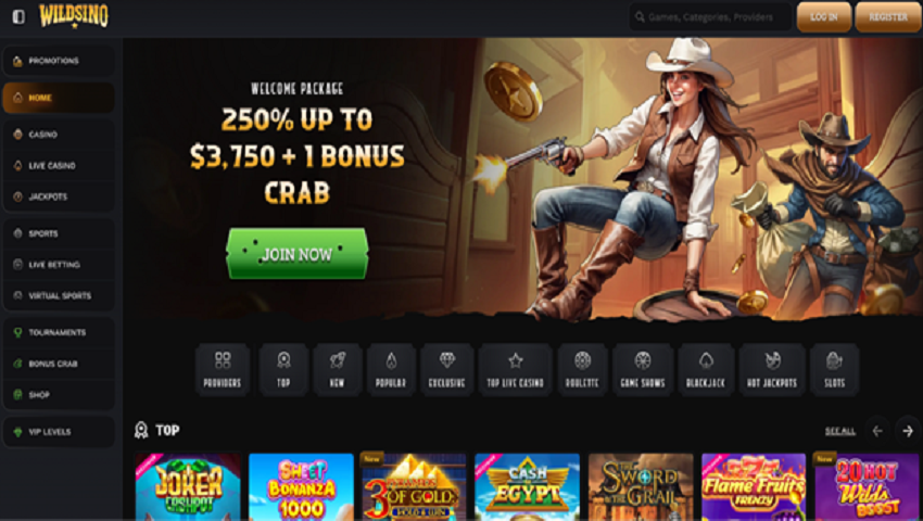 Wildsino homepage