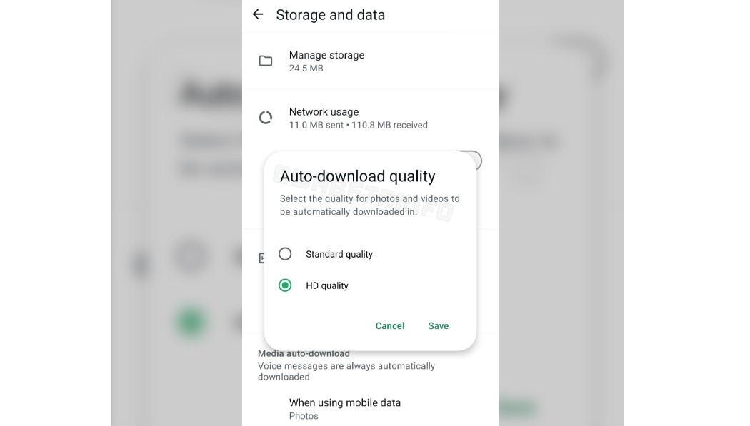 WhatsApp testing new feature which offers options HD and SD to auto-download  images and videos.
