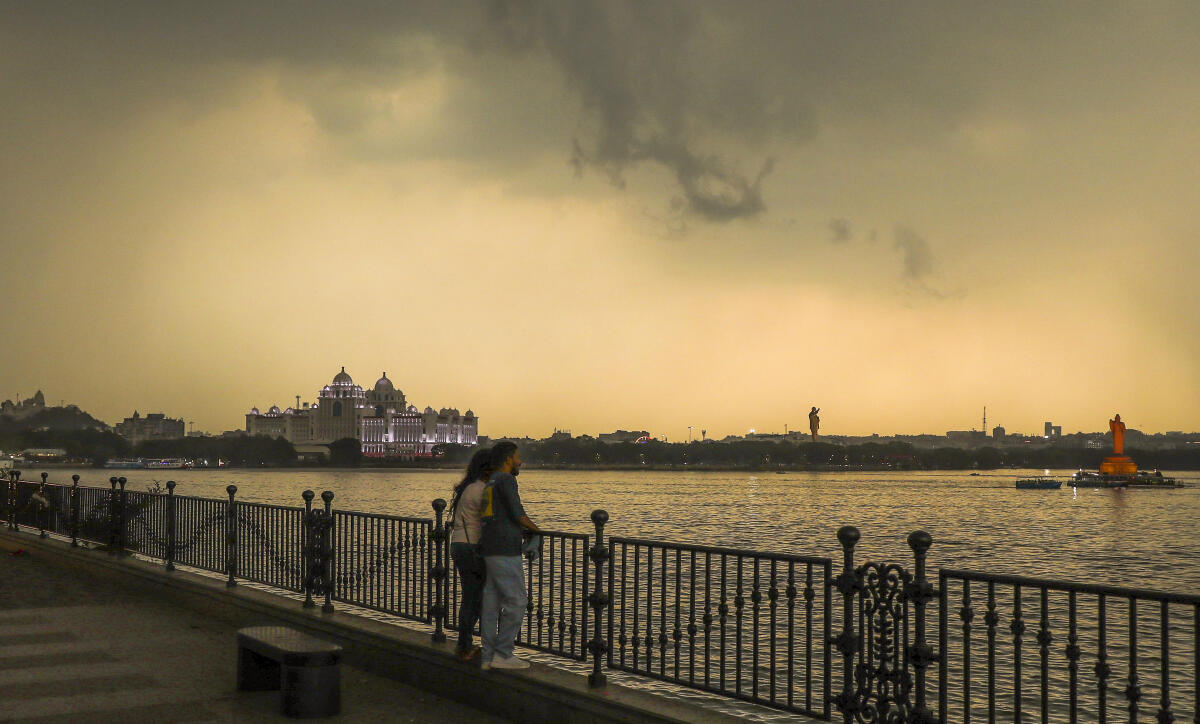 Dark clouds in the sky over Hyderabad
