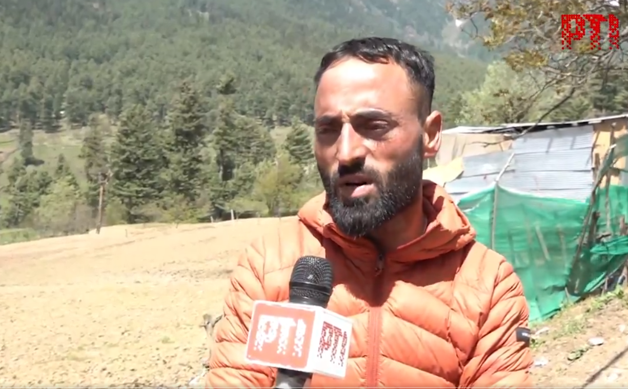 Screengrab of video showing Sajad Ahmad Bhat.  