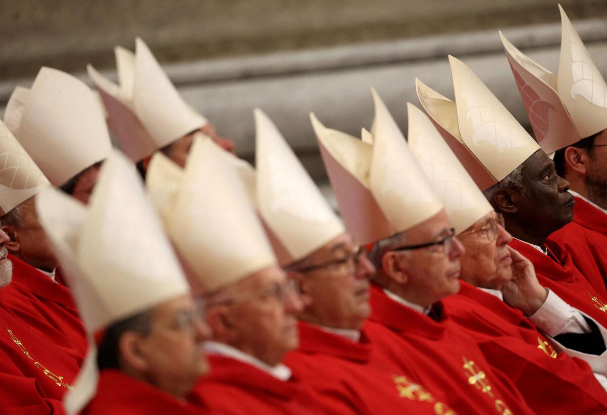 Cardinal Peter Turkson and other cardinals attend a mourning Mass for late Pope Francis on the fourth day of Novendiali (nine days of mourning after the Pope's funeral) at St. Peter's Basilica at the Vatican, April 29, 2025.