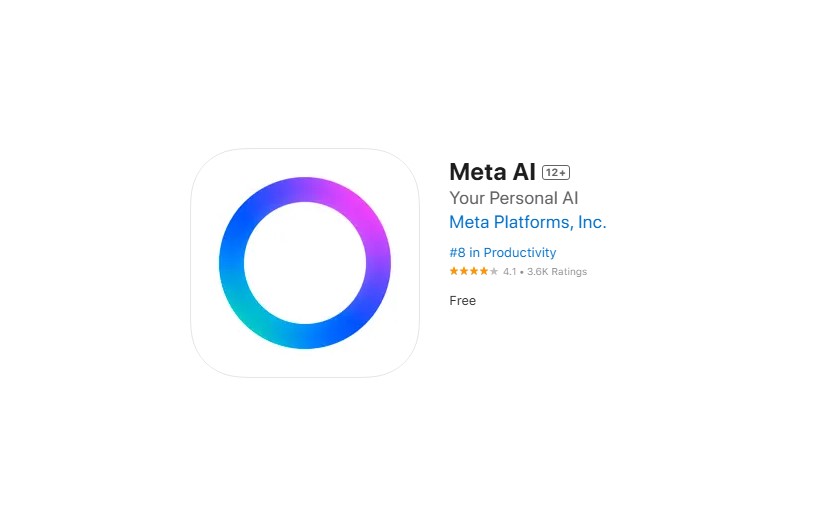 Meta AI app on Apple App Store.