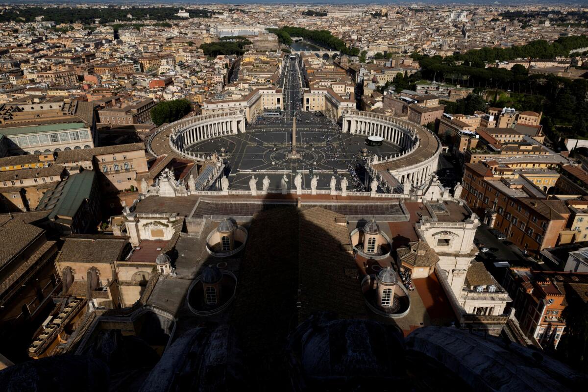 General view of Saint Peter's Square ahead of the Conclave and the election of the new Pope, which will be held on May 7, at St. Peter's square at the Vatican, May 2, 2025