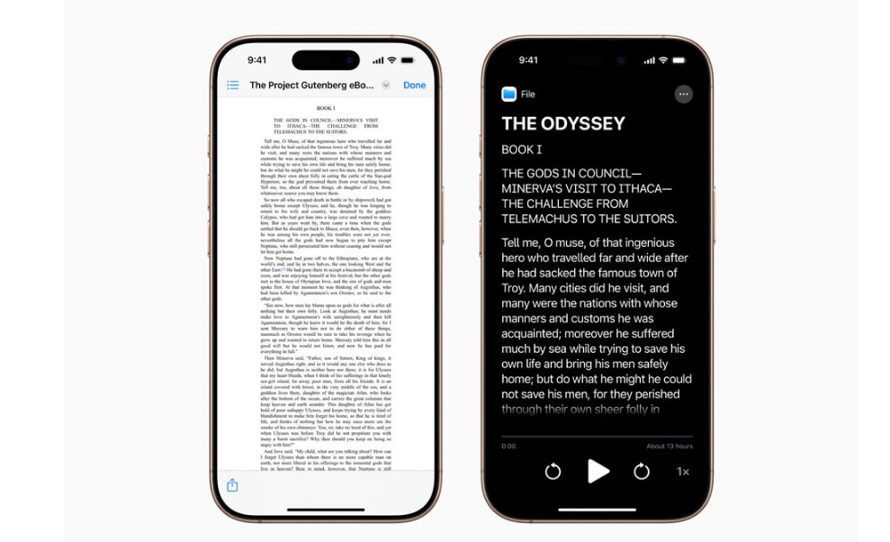 Accessibility Reader on Apple iPhone.
