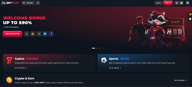 BetFury homepage
