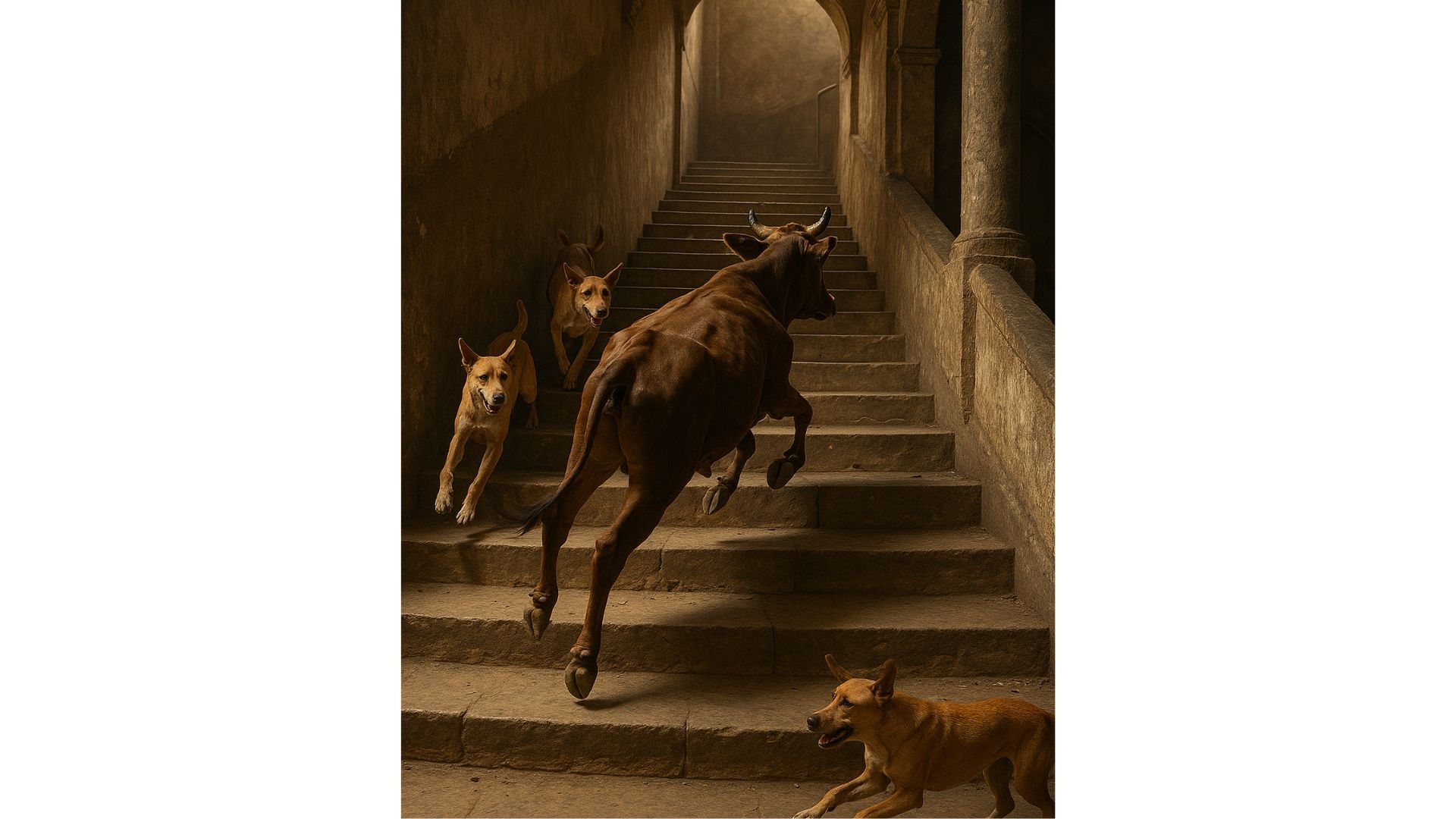 Cow races to 3rd floor of Pune building to escape dogs; rescued by fire brigade
